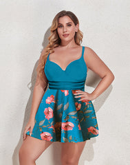 Ocevara Multicolor Camisole Plus Size Swimdress Tankini Swimsuit - image 4