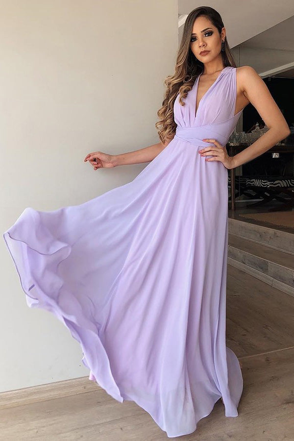 Lilac Chiffon Prom Dress