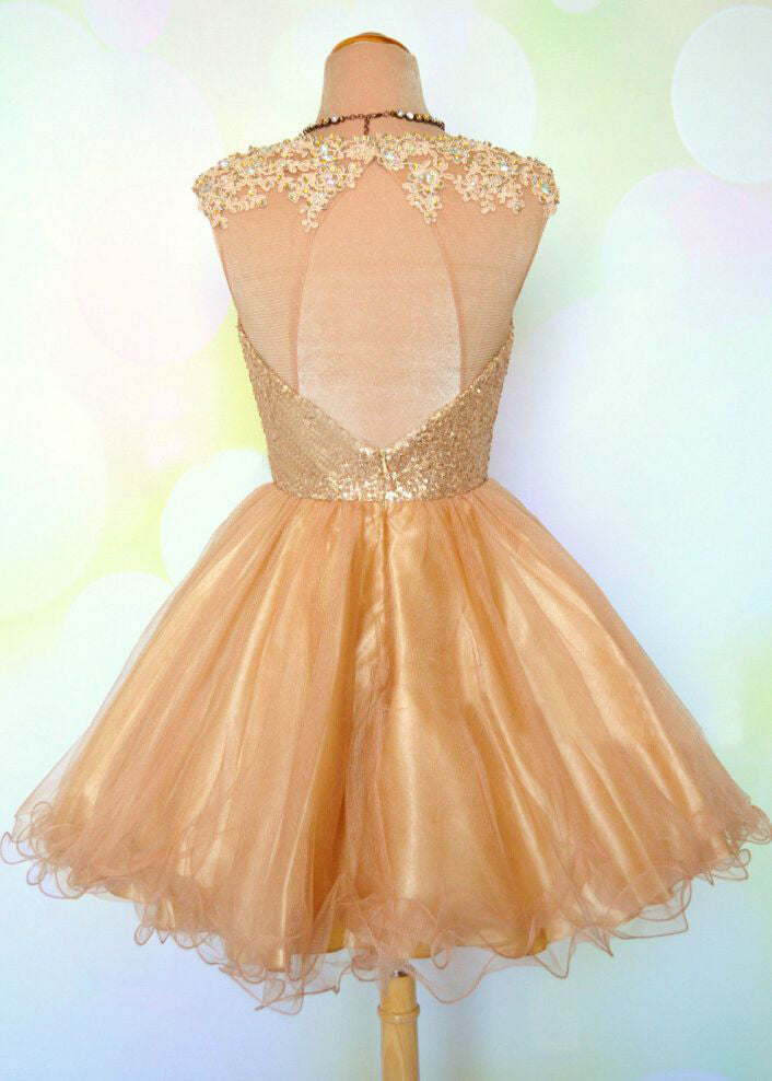 Short Gold Prom Dresses