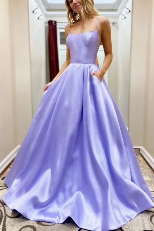 Silk Purple Prom Dresses