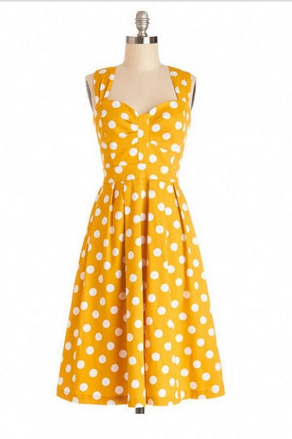 Vintage yellow polka dot clearance dress