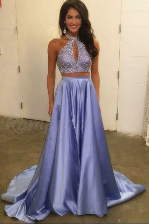 2 piece 2024 lavender prom dress