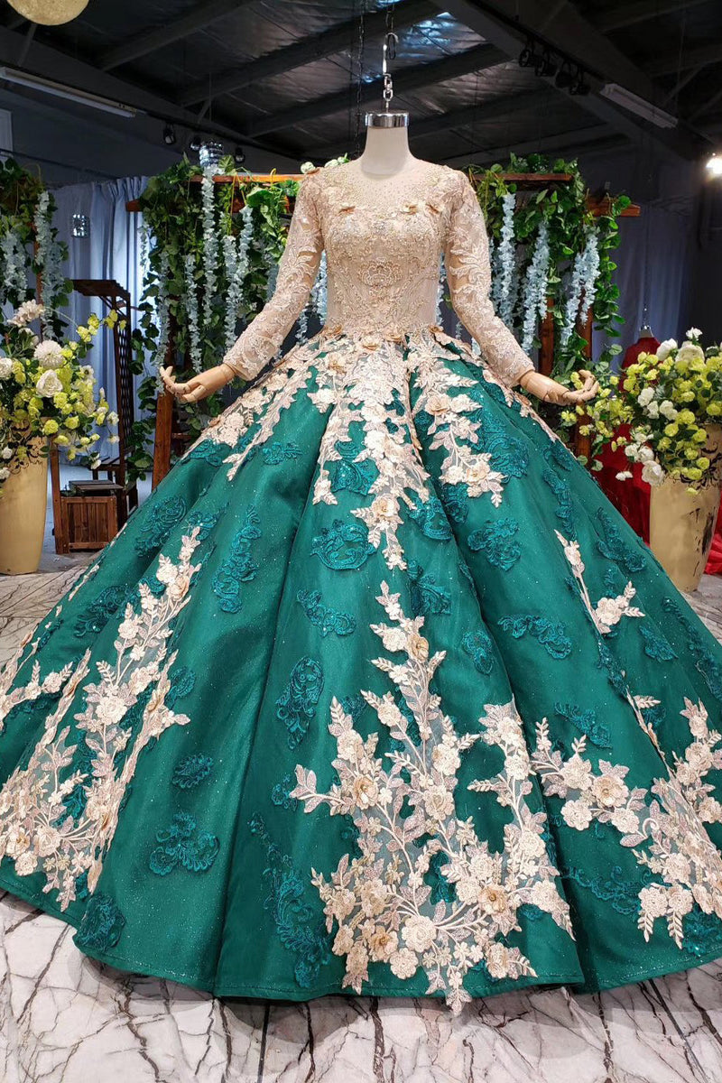 Emerald Green Ballroom Wedding Dresses