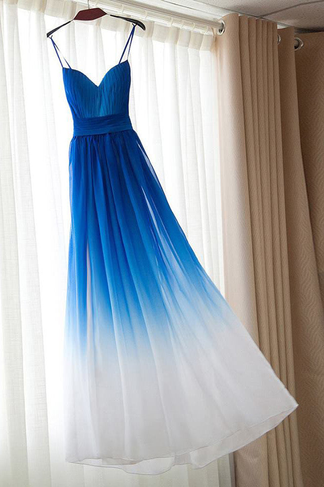 blue ombre bridesmaid dresses