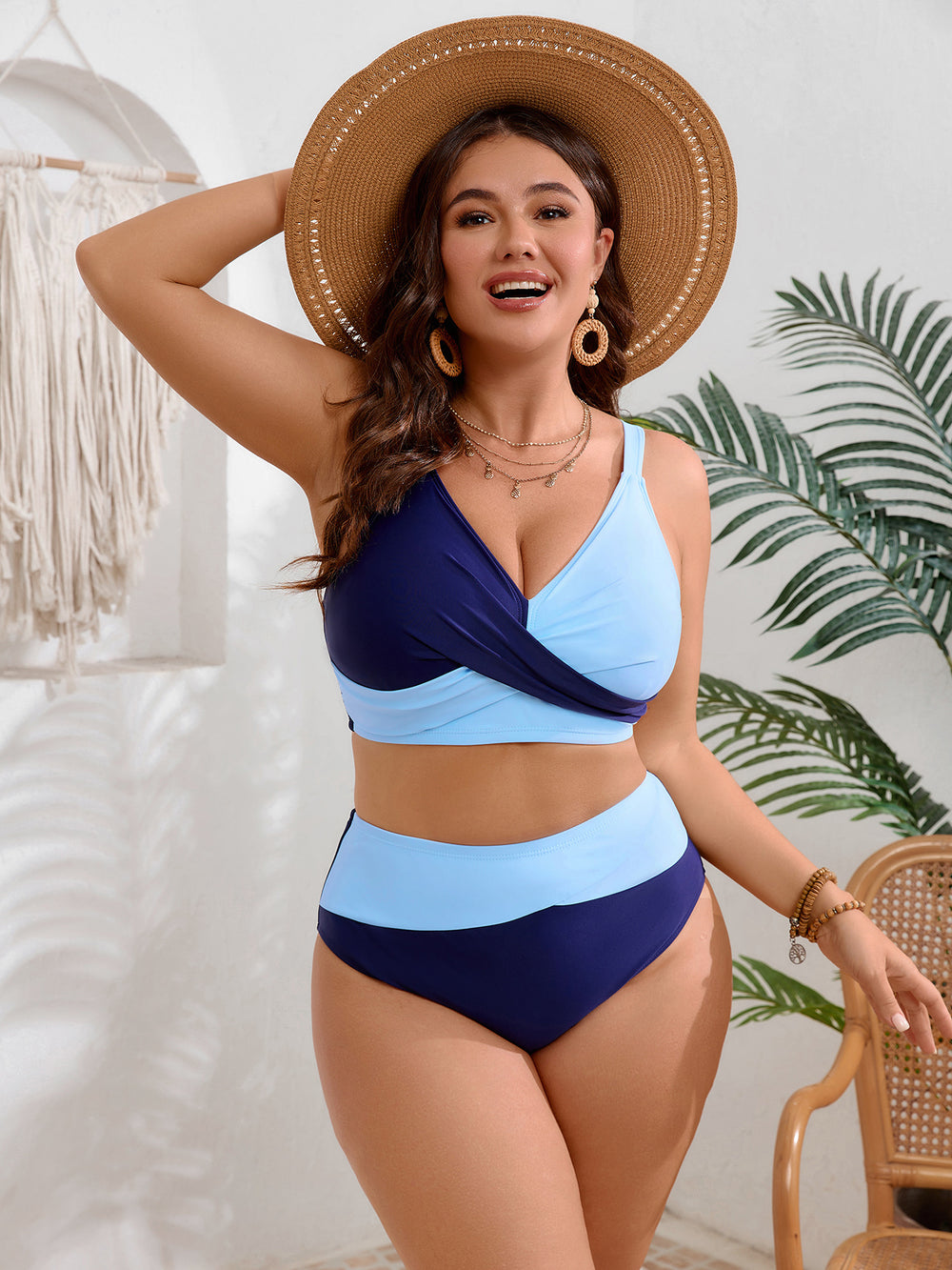 Wrap Colorblock Bikini Set