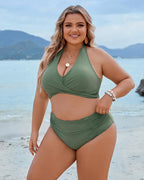 Ocevara - Tummy Control Bathing Suits Modest High Waisted Bikini Sets