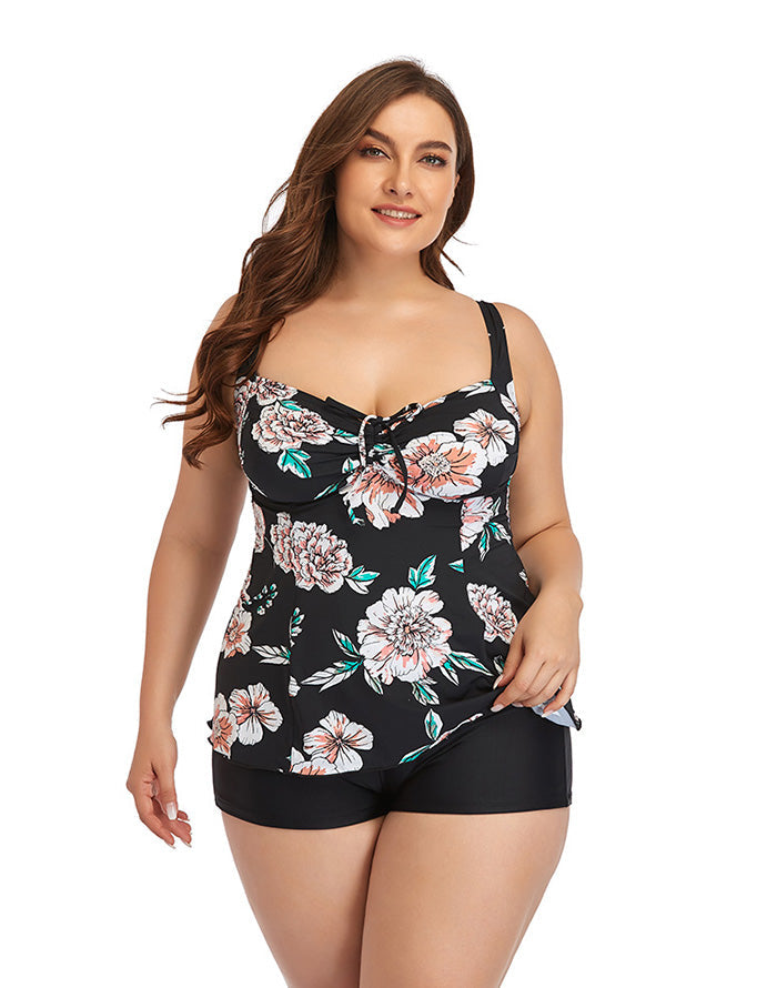 Printed Camisole Plus Size Tankini Swimsuit Secondary image