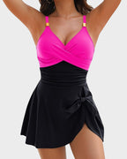 Ocevara - Knot Detail Skirted One-Piece Swimsuit