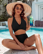 Ocevara - Tummy Control Bathing Suits Modest High Waisted Bikini Sets