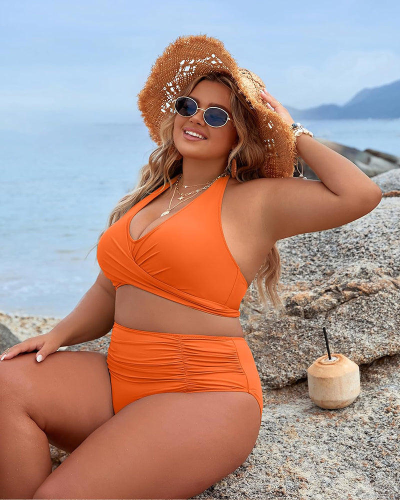 Ocevara - Tummy Control Bathing Suits Modest High Waisted Bikini Sets