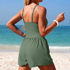 Swimsuit for Women Slim Fit Zipper One Piece with High Cut Stylish Bathing Suit for Swimming Pool and Beach Vacation Comfortable and Elastic Nylon Fabric