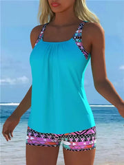 Printed Adjustable Strap Tankini and Boyshort Set image 3