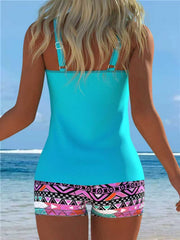 Printed Adjustable Strap Tankini and Boyshort Set image 4