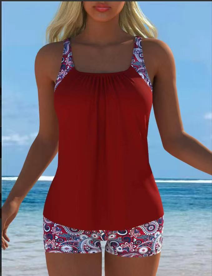 Printed Adjustable Strap Tankini and Boyshort Set image 6