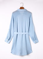 Ocevara - Black Solid Color Tie Sun-proof Belt Sexy V Neck Cover Up