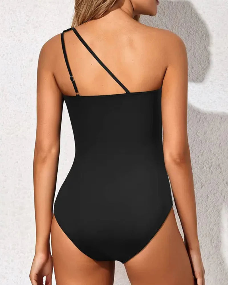 Ocevara Ocevara - One Shoulder One Piece Swimsuit for Women Tummy Control Bathing Suits - image 9