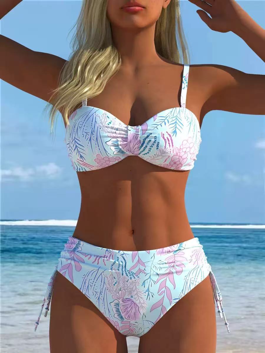 Ruched Underwire High-Waist Bikini Set - color-02