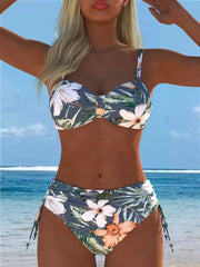 Ruched Underwire High-Waist Bikini Set - color-04