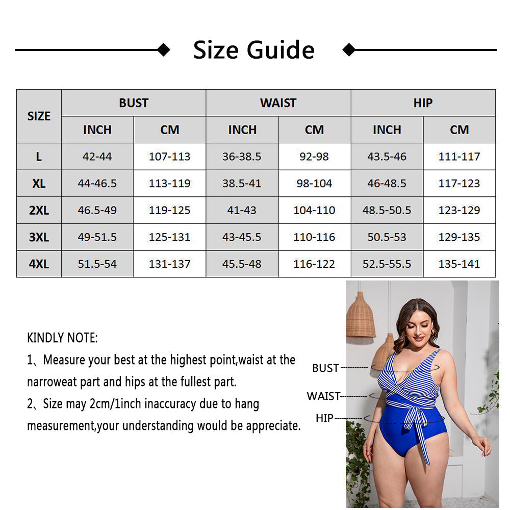 Ocevara Solid Striped Plus Size One-Piece Swimsuit - image 13
