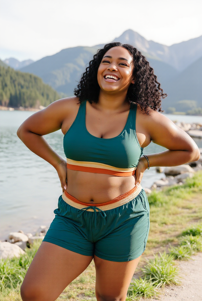 Atlantic Deep U Neck Wide Straps Sporty Bikini Top And High-Waist Boy Shorts