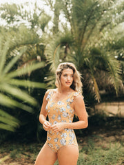 Floral Ruffle Strap One-Piece Swimsuit - main-02