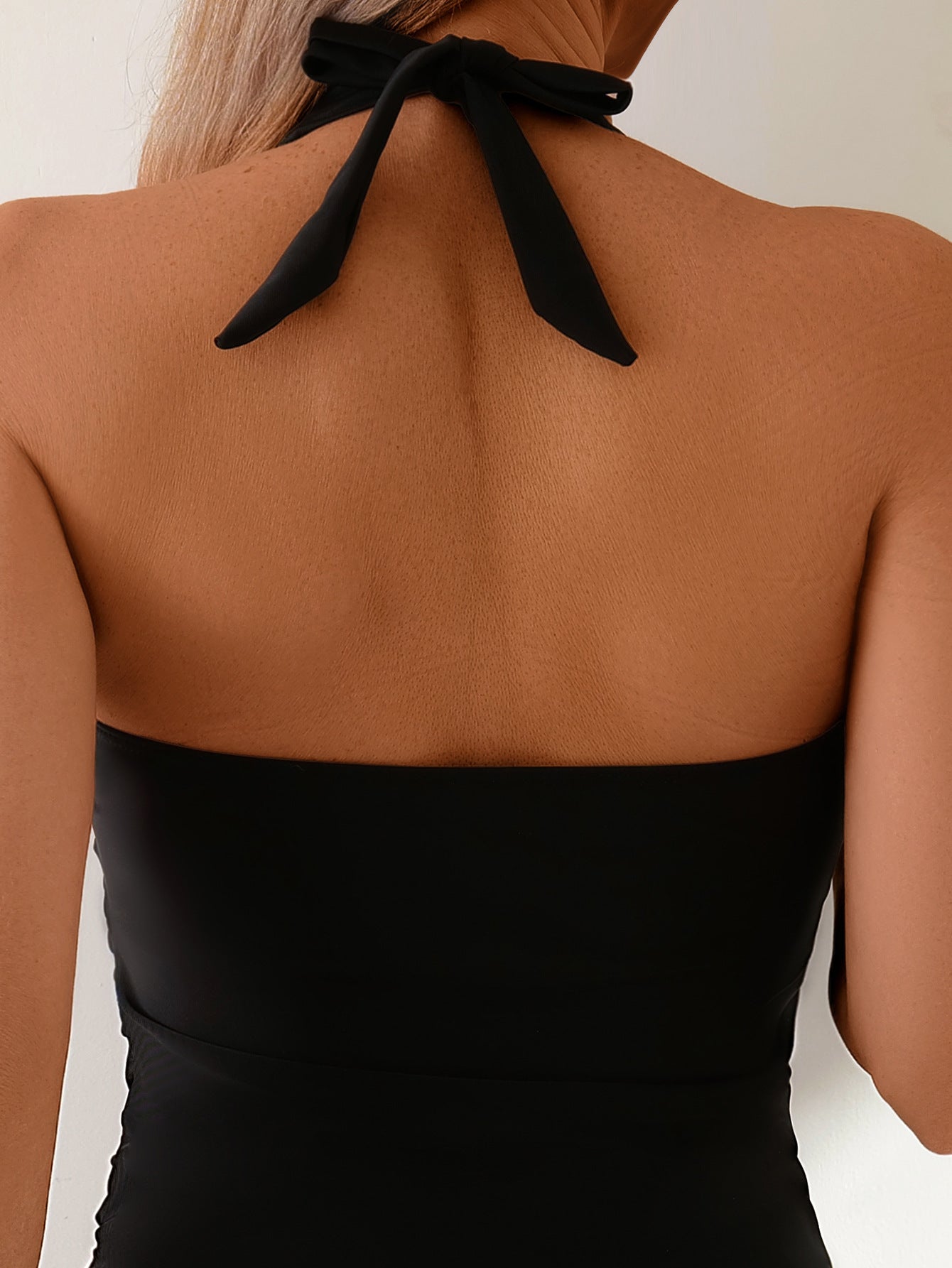Ruched Halter Tankini Set - main-05