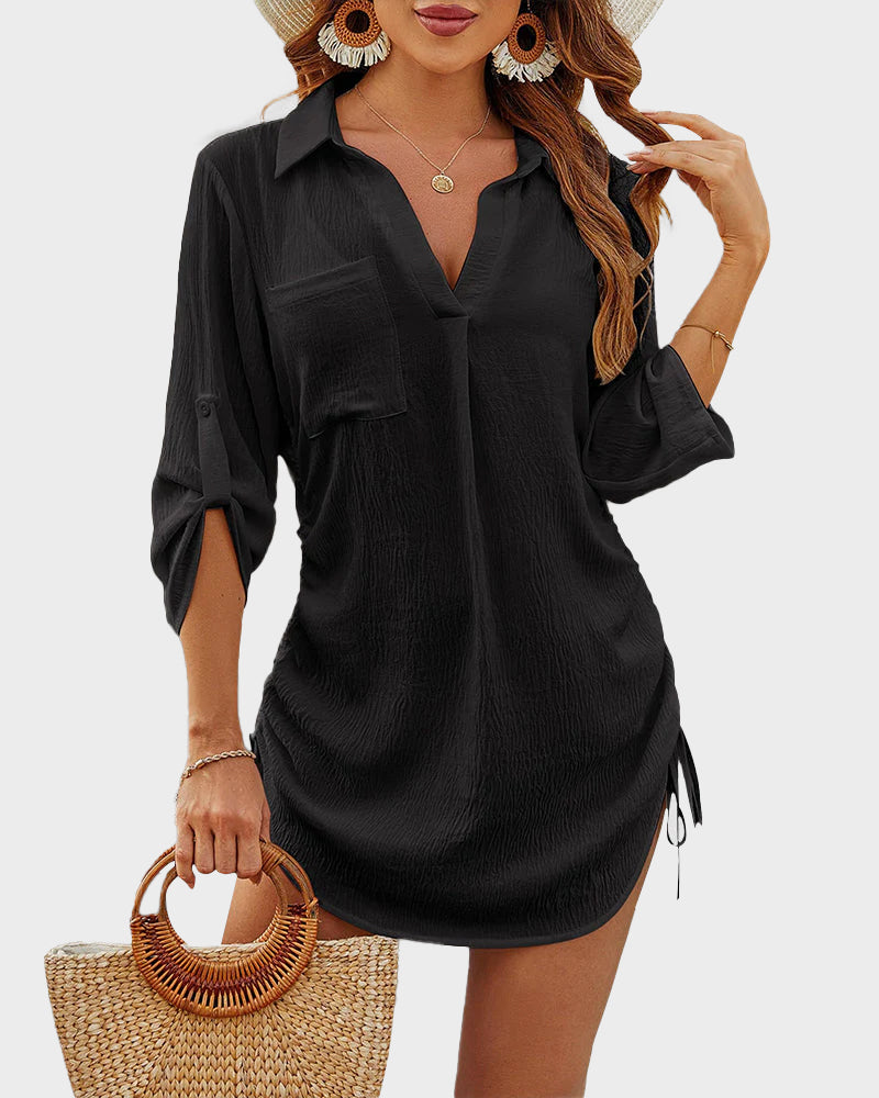 Ocevara - Coverup Drawstring Beach Dress Shirt Main image