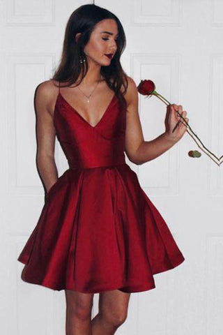 burgundy homecoming dresses,2017 homecoming dresses,short homecoming dress, cute homecoming dresses, simple homecoming dresses, spaghetti straps homecoming dress