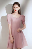 Simple Style Vintage Short Zipper Back Homecoming Dress Cute Dress K0927