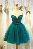 Classy V-neck Strapless Short Beading Homecoming Dress K252