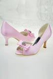 Pink Peep Toe Wedding Shoes Bridesmaid Shoes S57