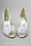 Simple Elegant Peep Toe Handmade Wedding Shoes S72