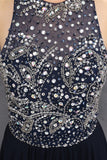 Modest Black Chiffon Beading Charming Long Prom Dress K620