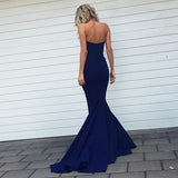 Sexy Mermaid Sweetheart Sweep Train Royal Blue Bridesmaid Dress OK448