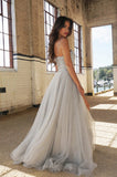 Princess A-Line Spaghetti Straps Floor-Length Beading Prom Dress Wedding Dress OK151