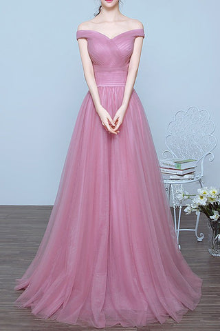 Charming Off the Shoulder A-line Long Prom/Evening Dress for Graduation OK122